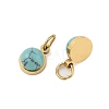 Ion Plating(IP) Synthetic Turquoise Half Round Charms with Jump Ring STAS-A097-05G-06-2