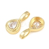 Brass Pave Clear Cubic Zirconia Pendants KK-CBA56EF-35B-G-02-2