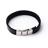 304 Stainless Steel Leather Cord Bracelets BJEW-N269-29-2