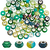 90Pcs 15 Styles Green Series Large Hole Resin European Beads OPDL-SP0001-02-6