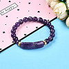 Natural Amethyst Beads Stretch Bracelets BJEW-T022-04G-1