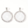 Alloy Pendant Cabochon Settings X-PALLOY-S107-005S-RS-1