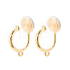 Brass Micro Pave Cubic Zirconia Clip-on Earring Findings KK-N261-122C-G-1