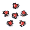 Baking Paint Glass Bumpy Beads Heart LAMP-V001-09F-1