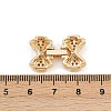 Brass Micro Pave Clear Cubic Zirconia Fold Over Clasps KK-C075-41G-3