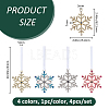 4Pcs 4 Colors Snowflake Alloy Pendant Decorations HJEW-FH0001-84-2