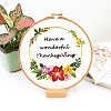 Flower Pattern DIY Embroidery Kit DIY-P077-122-1