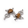 Natural Tiger Eye Teardrop Pendants G-P496-03P-22-3