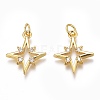 Brass Micro Pave Clear Cubic Zirconia Pendants ZIRC-O035-22-2