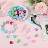 100Pcs 10 Colors Heart Food Grade Silicone Beads SIL-PA0001-09A-3