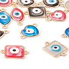 32Pcs 16 Styles Evil Eye Zinc Alloy Epoxy Resin Connector Charms ENAM-TA0001-33-23