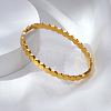 Honeycomb Hexagon 304 Stainless Steel Open Hinged Cuff Bangles for Women TF6134-2