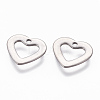 201 Stainless Steel Open Heart Charms STAS-L234-068P-2