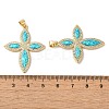 Rack Plating Brass Micro Pave Cubic Zirconia Pendants KK-P268-17J-G-3