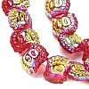 Electroplate Baking Paint Transparent Glass Beads Strands GL-CBA17FF-01A-2