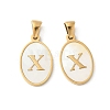 Natural Shell Oval with Initial Pendants STAS-I351-23G-X-1