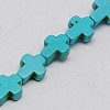 1 Strand Synthetic Turquoise Cross Beads Strands X-TURQ-G112-8x10mm-01-1