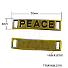 Tibetan Style Rectangle Carved Word Peace Message Links connectors TIBEB-A124544-AB-FF-1