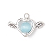 10Pcs Cat Eye with Alloy Pendants PALLOY-JF04278-2