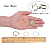 Rack Plating Alloy Drop Open Back Bezel Pendants PALLOY-CJ0001-24-FF-2