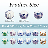 Handmade Flower Printed Porcelain Ceramic Beads PORC-LT0001-12A-2