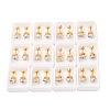 Heart Glass Ear Fake Plugs EJEW-H105-25G-D-1