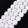 Dyed Natural White Jade Round Bead Strands G-Q937-20-1