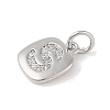 Rack Plating Brass Micro Pave CLear Cubic Zirconia Charms KK-E110-14P-S-2
