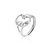 Elegant Stainless Steel Hollow Open Ring for Women Daily Wear UU6227-2-1