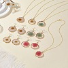 Inner Dried Flower Resin Dangle Earring & Pendant Necklaces Sets SJEW-FS00005-7