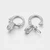 Rhodium Plated 925 Sterling Silver Micro Pave Cubic Zirconia Twister Clasps STER-M082-01B-2