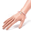 Pink Acrylic & Synthetic Hematite Beaded Stretch Bracelet with Alloy Enamel Charms for Women BJEW-JB08726-3