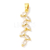 Rack Plating Brass Micro Pave Cubic Zirconia Pendants KK-F881-01G-1