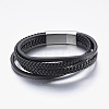 Leather Cord Multi-strand Bracelets BJEW-F325-05-2
