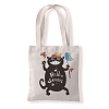 Cute Cat Printed Canvas Women's Tote Bags PW-WG7E628-04-1