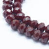 Faceted Rondelle Glass Beads Strands X-GLAA-E403-07-3