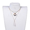 Natural Quartz Crystal Tiered Necklaces NJEW-JN02417-4