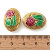 Rack Plating Brass Enamel Beads KK-P276-26C-02G-3