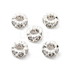 Brass Micro Pave Clear Cubic Zirconia Rondelle European Beads KK-R216-20S-1