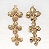 Flower Light Gold Rack Plating Brass Pendants X-KK-L147-110-2