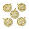 Rack Plating Brass Micro Pave Cubic Zirconia Pendants KK-K332-13G-1