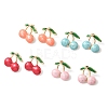Cherry 304 Stainless Steel Enamel Stud Earrings EJEW-B156-01G-2
