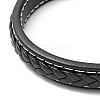 Cowhide Braided Flat Cord Bracelet with 304 Stainless Steel Magnetic Clasps BJEW-H552-01P-01-4
