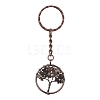 Brass Wire Wrapped Natural & Synthetic Mixed Stone Pendant Keychain KEYC-JKC00655-4