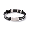 Men's Silicone Cord Bracelet BJEW-M206-02GP-3