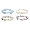 4Pcs 4 Style Natural Pearl & Mixed Gemstone Chips Beaded Stretch Bracelets Set BJEW-JB08915-1