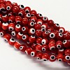 Handmade Evil Eye Lampwork Round Bead Strands LAMP-L055-10mm-10-1