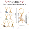 14Pcs 7 Color Alloy Enamel Dragonfly Charms Locking Stitch Markers AJEW-PH01456-2