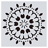 Flower Pattern Eco-Friendly PET Plastic Hollow Painting Silhouette Stencil DRAW-PW0008-02F-1