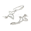 Butterfly Brass Micro Pave Clear Cubic Zirconia Earring Hooks KK-D386-17P-2